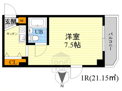 M&T江坂(ワンルーム/3階)の間取り写真