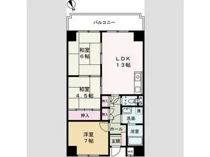 アルコ・ラ・カーサ佃町II(3LDK/2階)の間取り写真