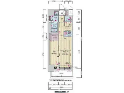 プレサンスTHE高岳(1LDK/11階)の間取り写真