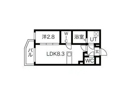 アソシエ中村(1LDK/3階)の間取り写真