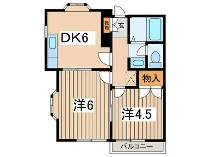 パークサイド立場(2DK/2階)の間取り写真