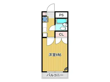 エトワール矢城A(1K/1階)の間取り写真