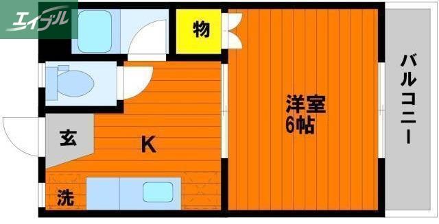 野田レジデンス(1K/4階)の間取り写真
