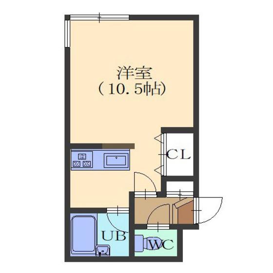 クレステージ宮前(1K/1階)の間取り写真