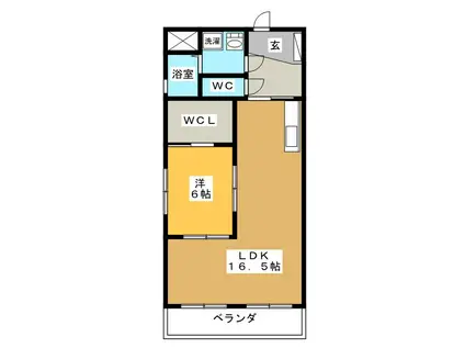 エピックTK(1LDK/6階)の間取り写真