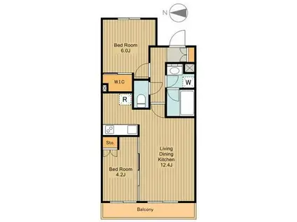 プライムメゾン武蔵野の杜(2LDK/3階)の間取り写真