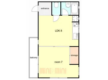 中野ハウス(1LDK/1階)の間取り写真