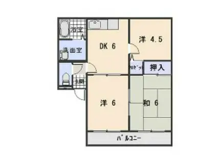 エスポワール(3DK/2階)の間取り写真