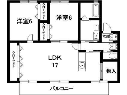 コンフォール光和(2LDK/1階)の間取り写真