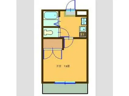 LIBERTY穂積(1K/1階)の間取り写真