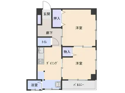 SP周南ビル(2DK/4階)の間取り写真