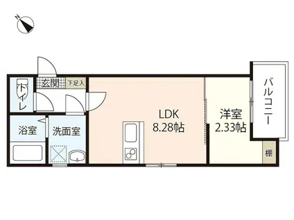 シンビ高須駅前II(1LDK/3階)の間取り写真