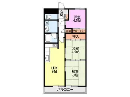 グリーンパレス(3DK/3階)の間取り写真