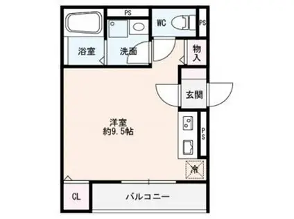 PILLARSYO(ワンルーム/2階)の間取り写真