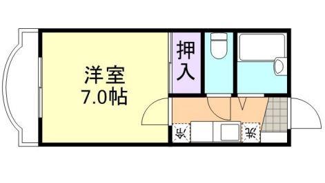エトワール21船穂A(1K/2階)の間取り写真