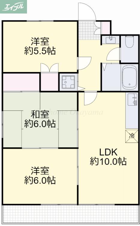 トーコーレジデンス豊成(3LDK/7階)の間取り写真