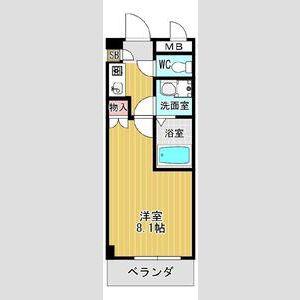 アベニール佃(1K/2階)の間取り写真