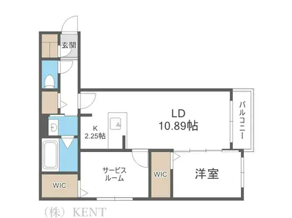 BPRレジデンス二十四軒旧URBAN FLATS二十四軒(2LDK/1階)の間取り写真