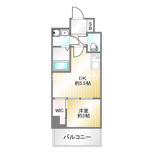 セレニテ神戸元町クレア(1DK/13階)の間取り写真