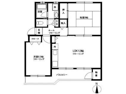 ノーブルハイツ市川菅野2号棟(2LDK/3階)の間取り写真