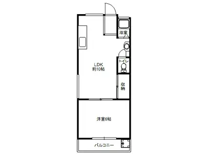 むつみマンション(1LDK/3階)の間取り写真