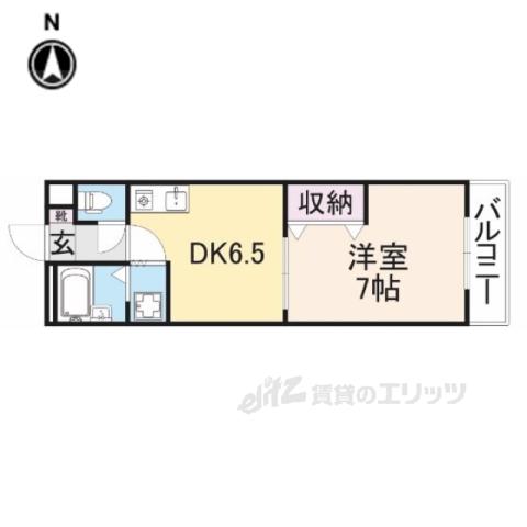 ウエストヴィレッジ(1DK/2階)の間取り写真