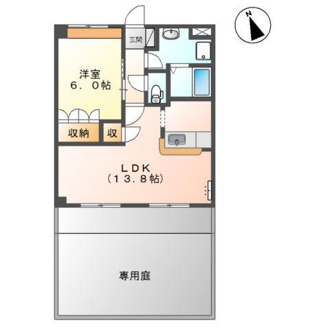 ライラック(1LDK/1階)の間取り写真