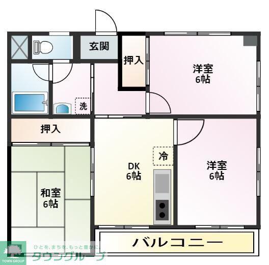 ヤマトハイム(3DK/3階)の間取り写真