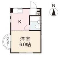番町田村館(ワンルーム/2階)の間取り写真