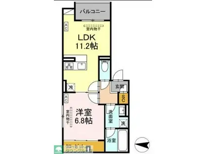 ボアブロンシュ深見(1LDK/1階)の間取り写真