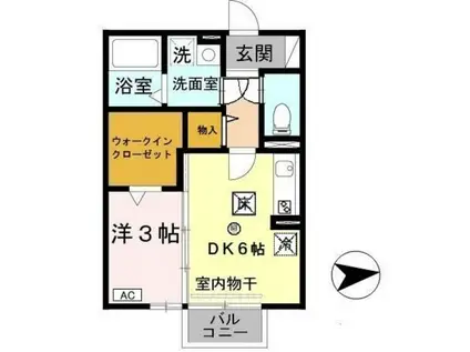 モナリエAN(1DK/1階)の間取り写真