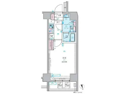 GENOVIA 白糸台 SKYGARDEN(1K/5階)の間取り写真