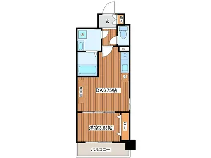 メルベージュ布施(1DK/7階)の間取り写真