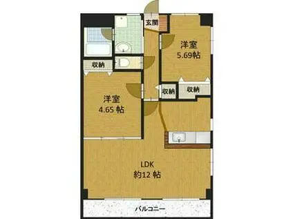 178 ルミエール今(2LDK/2階)の間取り写真