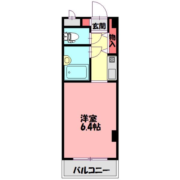マンション末広(1K/3階)の間取り写真