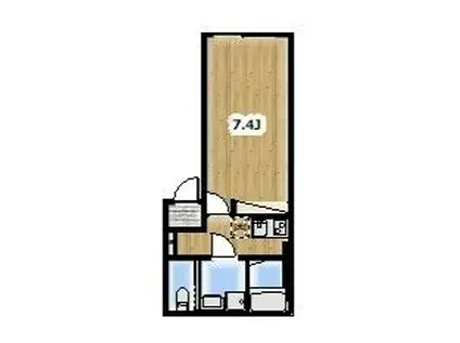 アンビション豊春(1K/3階)の間取り写真