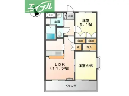 リオ・グランデ(2LDK/2階)の間取り写真