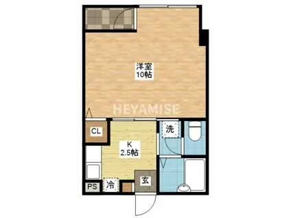 パークアベニュービル松山(1K/4階)の間取り写真