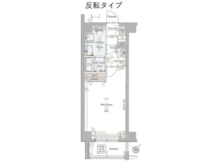 グラントゥルース押上(1K/4階)の間取り写真