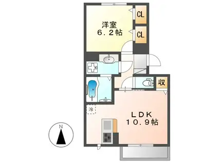 エスポワール(1LDK/1階)の間取り写真