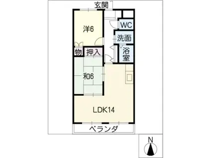 ウィン・ベルII(2LDK/3階)の間取り写真