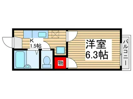 ハイツサリュート(1K/2階)の間取り写真