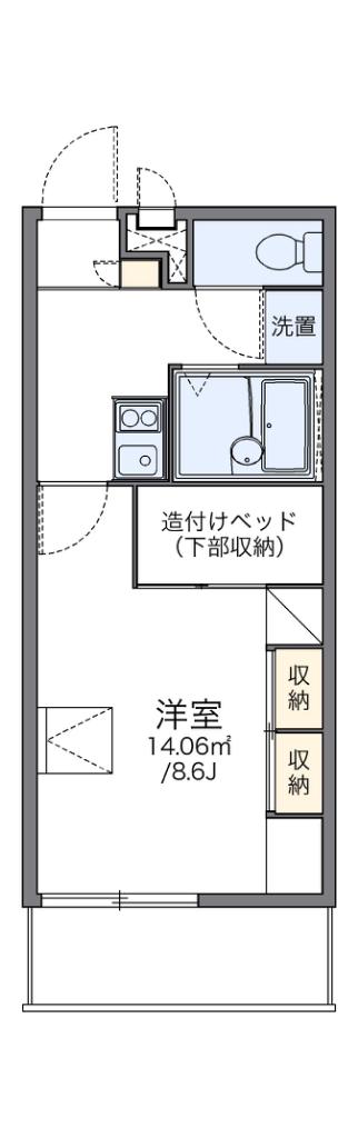 レオパレス美原北(1K/1階)の間取り写真