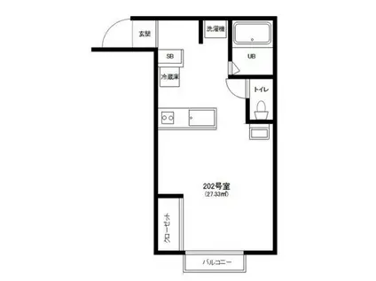 エトランスYOSHIKA(1K/2階)の間取り写真