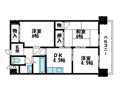 松浜ビル(3DK/3階)の間取り写真
