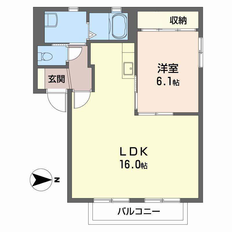 パビオン A棟(1LDK/1階)の間取り写真