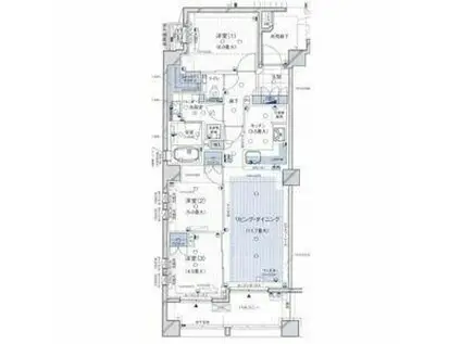 ブランズ東中野プレシアス(3LDK/1階)の間取り写真