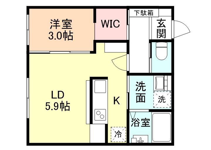 AILE(1LDK/1階)の間取り写真