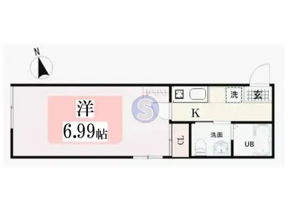 KAMO RIVER清水五条(1K/1階)の間取り写真