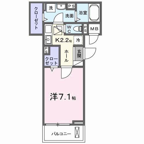JADA HOUSE桜井(1K/1階)の間取り写真